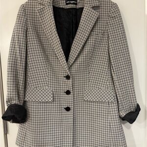 Karl Lagerfeld Houndstooth Blazer with Black Accents